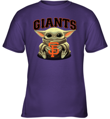 Baby Yoda Hugs Loves The San Francisco GiantsBaseball Youth T-Shirt Youth T-Shirt - VeigarTee