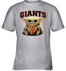 Baby Yoda Hugs Loves The San Francisco GiantsBaseball Youth T-Shirt Youth T-Shirt - VeigarTee