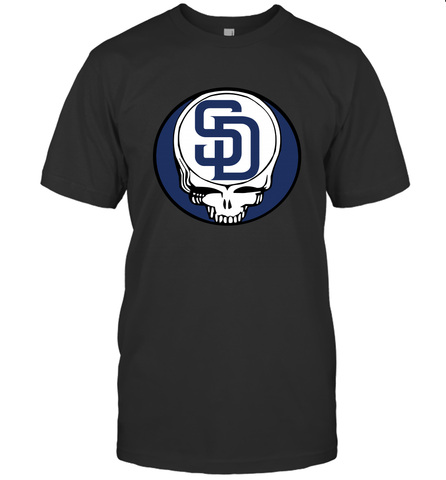 San Diego Padres Grateful Dead Steal Your Face Baseball Mens T-Shirt Mens T-Shirt / Black / S Mens T-Shirt - VeigarTee