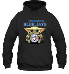 Baby Yoda Hugs Loves The Toronto Blue Jays Baseball Adult Hoodie Sweatshirt Adult Hoodie Sweatshirt - VeigarTee