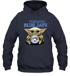 Baby Yoda Hugs Loves The Toronto Blue Jays Baseball Adult Hoodie Sweatshirt