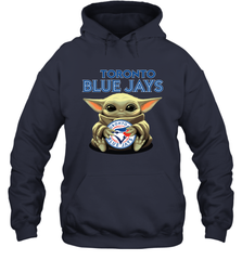 Baby Yoda Hugs Loves The Toronto Blue Jays Baseball Adult Hoodie Sweatshirt Adult Hoodie Sweatshirt - VeigarTee