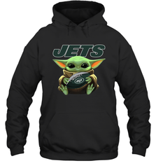 Baby Yoda Loves The New York Jets Star Wars Baby Yoda Hugs Jets NFL Adult Hoodie Sweatshirt Adult Hoodie Sweatshirt - VeigarTee