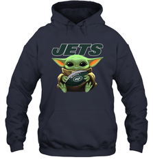 Baby Yoda Loves The New York Jets Star Wars Baby Yoda Hugs Jets NFL Adult Hoodie Sweatshirt Adult Hoodie Sweatshirt - VeigarTee