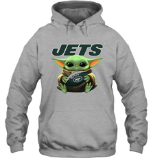 Baby Yoda Loves The New York Jets Star Wars Baby Yoda Hugs Jets NFL Adult Hoodie Sweatshirt Adult Hoodie Sweatshirt - VeigarTee