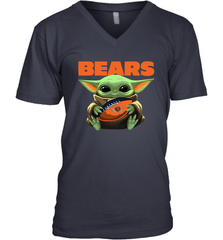 Baby Yoda Loves The Chicago Bears Star Wars Baby Yoda Hugs Bears NFL Mens V-Neck T-Shirt Mens V-Neck T-Shirt - VeigarTee