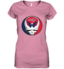 Washington Capitals Grateful Dead Steal Your Face Hockey NHL Womens V-Neck T-Shirt Womens V-Neck T-Shirt - VeigarTee
