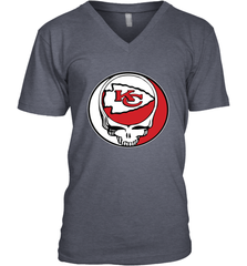 Kansas City Chiefs Grateful Dead Steal Your Face NFL Football Mens V-Neck T-Shirt Mens V-Neck T-Shirt - VeigarTee