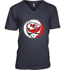 Kansas City Chiefs Grateful Dead Steal Your Face NFL Football Mens V-Neck T-Shirt Mens V-Neck T-Shirt - VeigarTee