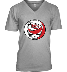 Kansas City Chiefs Grateful Dead Steal Your Face NFL Football Mens V-Neck T-Shirt Mens V-Neck T-Shirt - VeigarTee