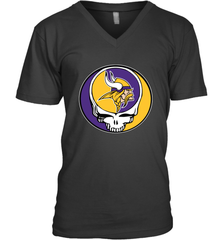 Minnesota Vikings Grateful Dead Steal Your Face NFL Football Mens V-Neck T-Shirt Mens V-Neck T-Shirt - VeigarTee