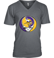 Minnesota Vikings Grateful Dead Steal Your Face NFL Football Mens V-Neck T-Shirt Mens V-Neck T-Shirt - VeigarTee