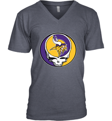 Minnesota Vikings Grateful Dead Steal Your Face NFL Football Mens V-Neck T-Shirt Mens V-Neck T-Shirt - VeigarTee
