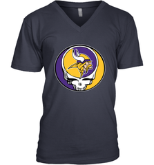 Minnesota Vikings Grateful Dead Steal Your Face NFL Football Mens V-Neck T-Shirt Mens V-Neck T-Shirt - VeigarTee