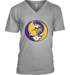 Minnesota Vikings Grateful Dead Steal Your Face NFL Football Mens V-Neck T-Shirt Mens V-Neck T-Shirt - VeigarTee