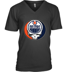 Edmonton Oilers Grateful Dead Steal Your Face Hockey NHL Mens V-Neck T-Shirt