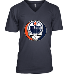 Edmonton Oilers Grateful Dead Steal Your Face Hockey NHL Mens V-Neck T-Shirt