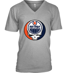 Edmonton Oilers Grateful Dead Steal Your Face Hockey NHL Mens V-Neck T-Shirt Mens V-Neck T-Shirt - VeigarTee