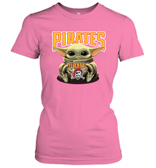Baby Yoda Hugs Loves The Pittsburgh Pirates Baseball Womens T-Shirt Womens T-Shirt - VeigarTee