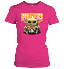 Baby Yoda Hugs Loves The Pittsburgh Pirates Baseball Womens T-Shirt Womens T-Shirt - VeigarTee