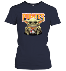 Baby Yoda Hugs Loves The Pittsburgh Pirates Baseball Womens T-Shirt Womens T-Shirt - VeigarTee