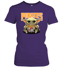 Baby Yoda Hugs Loves The Pittsburgh Pirates Baseball Womens T-Shirt Womens T-Shirt - VeigarTee