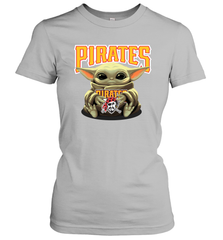 Baby Yoda Hugs Loves The Pittsburgh Pirates Baseball Womens T-Shirt Womens T-Shirt - VeigarTee