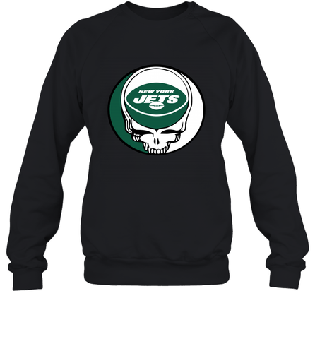 New York Jets Grateful Dead Steal Your Face NFL Football Adult Sweatshirt Adult Sweatshirt / Black / S Adult Sweatshirt - VeigarTee