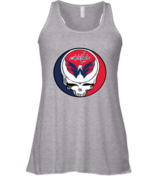 Washington Capitals Grateful Dead Steal Your Face Hockey NHL Womens Racerback Tank Top
