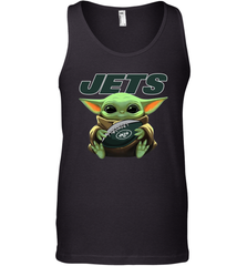 Baby Yoda Loves The New York Jets Star Wars Baby Yoda Hugs Jets NFL Mens Tank Top Mens Tank Top - VeigarTee