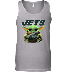 Baby Yoda Loves The New York Jets Star Wars Baby Yoda Hugs Jets NFL Mens Tank Top Mens Tank Top - VeigarTee