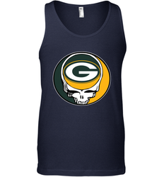 Green Bay Packers Grateful Dead Steal Your Face NFL Football Mens Tank Top
