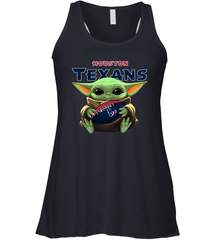 Baby Yoda Loves The Houston Texans Star Wars Baby Yoda Hugs Texans NFL Womens Racerback Tank Top Womens Racerback Tank Top - VeigarTee