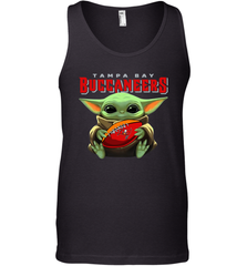 Baby Yoda Loves The Tampa Bay Buccaneers Star Wars Baby Yoda Hugs Buccaneers NFL Mens Tank Top Mens Tank Top - VeigarTee