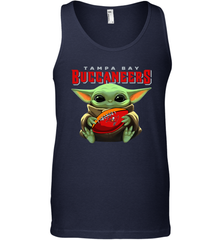 Baby Yoda Loves The Tampa Bay Buccaneers Star Wars Baby Yoda Hugs Buccaneers NFL Mens Tank Top Mens Tank Top - VeigarTee