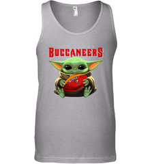 Baby Yoda Loves The Tampa Bay Buccaneers Star Wars Baby Yoda Hugs Buccaneers NFL Mens Tank Top Mens Tank Top - VeigarTee