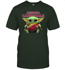 Baby Yoda Loves The Arizona Cardinals Star Wars Baby Yoda Hugs Cardinals NFL Mens T-Shirt Mens T-Shirt - VeigarTee