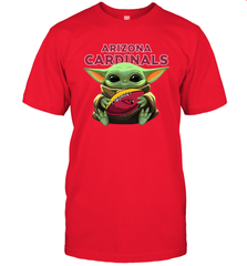 Baby Yoda Loves The Arizona Cardinals Star Wars Baby Yoda Hugs Cardinals NFL Mens T-Shirt Mens T-Shirt - VeigarTee