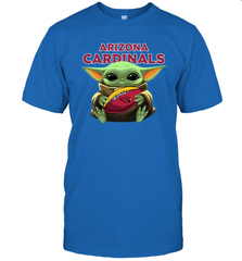 Baby Yoda Loves The Arizona Cardinals Star Wars Baby Yoda Hugs Cardinals NFL Mens T-Shirt Mens T-Shirt - VeigarTee