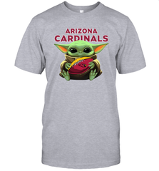 Baby Yoda Loves The Arizona Cardinals Star Wars Baby Yoda Hugs Cardinals NFL Mens T-Shirt Mens T-Shirt - VeigarTee