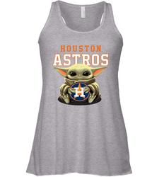 Baby Yoda Hugs Loves The Houston Astros Baseball Womens Racerback Tank Top