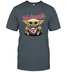 Baby Yoda Hugs Loves The Washington Nationals Baseball Mens T-Shirt Mens T-Shirt - VeigarTee