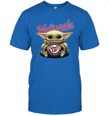 Baby Yoda Hugs Loves The Washington Nationals Baseball Mens T-Shirt Mens T-Shirt - VeigarTee