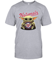 Baby Yoda Hugs Loves The Washington Nationals Baseball Mens T-Shirt Mens T-Shirt - VeigarTee