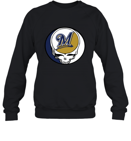 Milwaukee Brewers Grateful Dead Steal Your Face Baseball Adult Sweatshirt Adult Sweatshirt / Black / S Adult Sweatshirt - VeigarTee