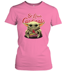 Baby Yoda Hugs Loves The St Louis Cardinals Baseball Womens T-Shirt Womens T-Shirt - VeigarTee