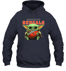 Baby Yoda Loves The Cincinnati Bengals Star Wars Baby Yoda Hugs Bengals NFL Adult Hoodie Sweatshirt Adult Hoodie Sweatshirt - VeigarTee