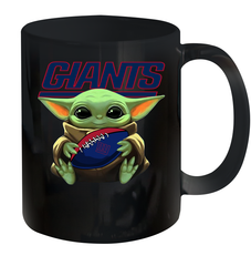Baby Yoda Loves The New York Giants Star Wars Baby Yoda Hugs Giants NFL Ceramic Mug 11oz Ceramic Mug 11oz - VeigarTee