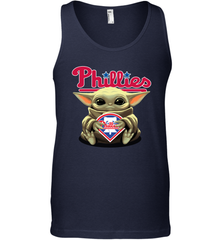 Baby Yoda Hugs Loves The Philadelphia Phillies Baseball Mens Tank Top Mens Tank Top - VeigarTee