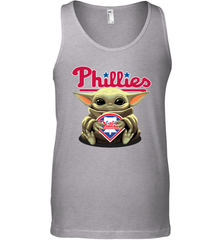 Baby Yoda Hugs Loves The Philadelphia Phillies Baseball Mens Tank Top Mens Tank Top - VeigarTee